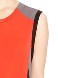 COLOR BLOCK CREWNECK DRESS