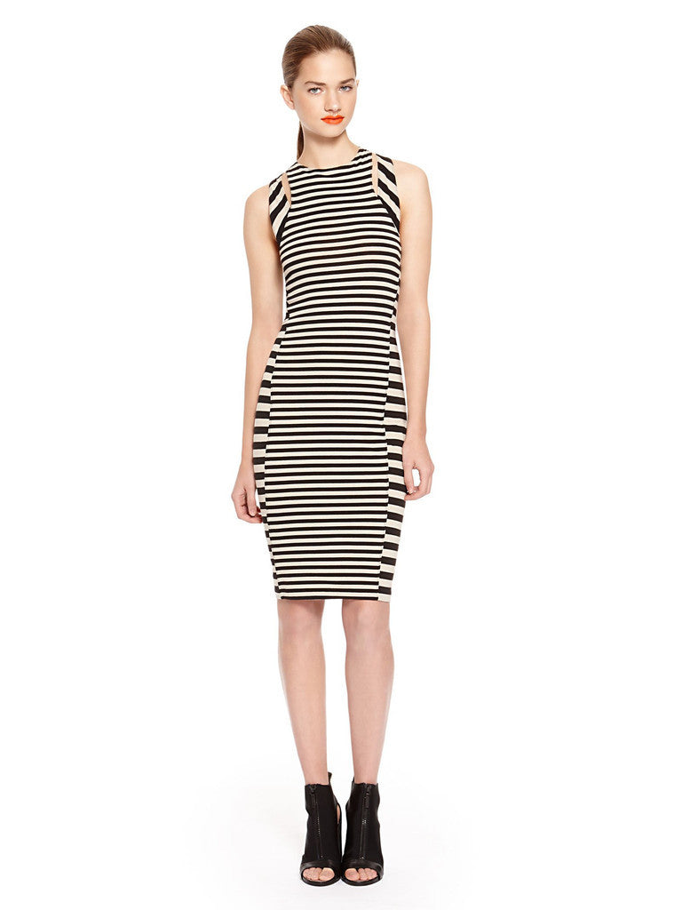 MIXED STRIPE SLEEVELESS DRESS